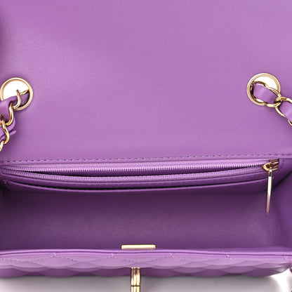 Chanel Lambskin Quilted Mini Rectangular Flap Purple 5 of 10