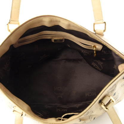 MCM Visetos Medium Essentials Shopper Tote Beige 5 of 10