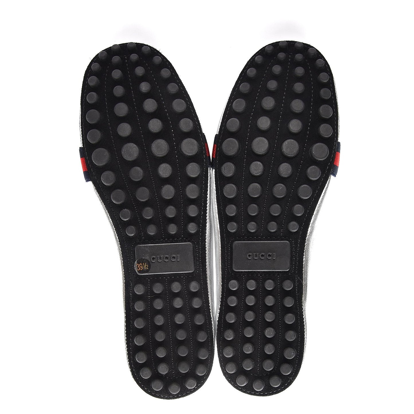 Metallic Nappa Web Bayadere Ballerina Flats 39.5 Argento