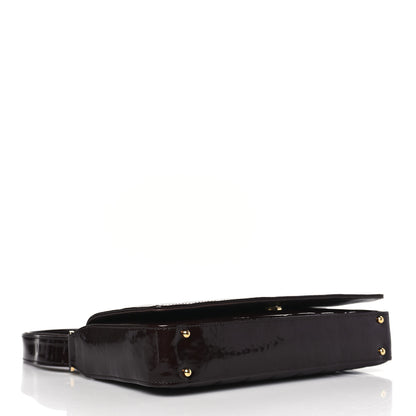Chanel Patent Chocolate Bar Quilted CC Flap Burgundy 4 of 10