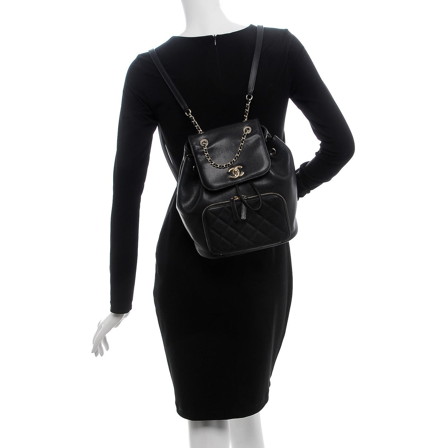 Caviar Quilted Business Affinity Backpack Black