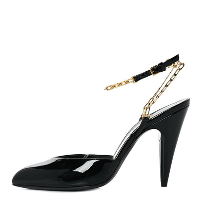 Saint Laurent Patent Venus Chain 95 Pumps 37 Black 1 of 8