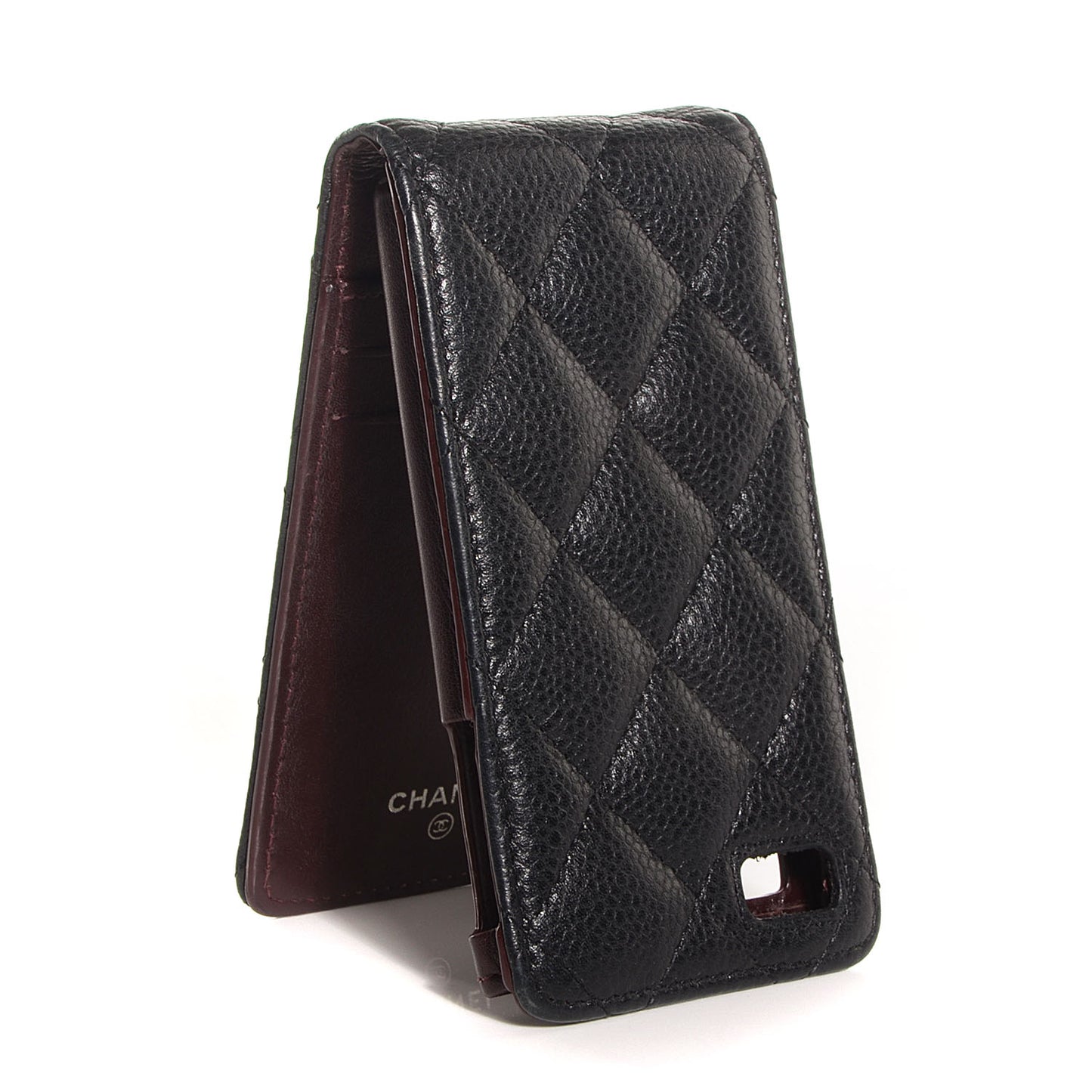 Caviar Quilted iPhone Case Black