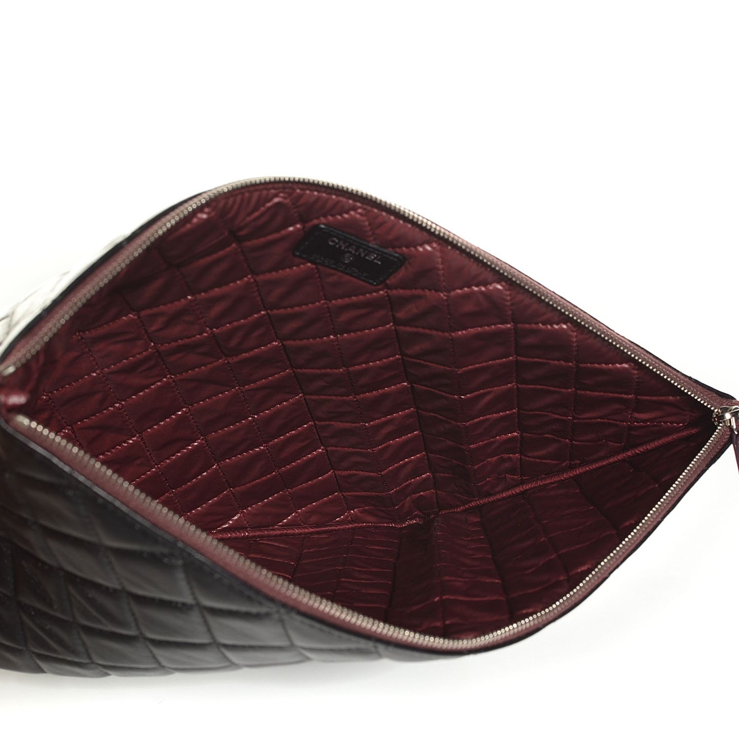 Lambskin Quilted Large Cosmetic Case Black