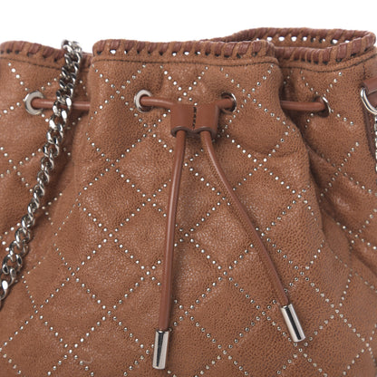 Stella McCartney Shaggy Deer Small Falabella Quilted Studded Bucket Bag Brandy 9 of 9