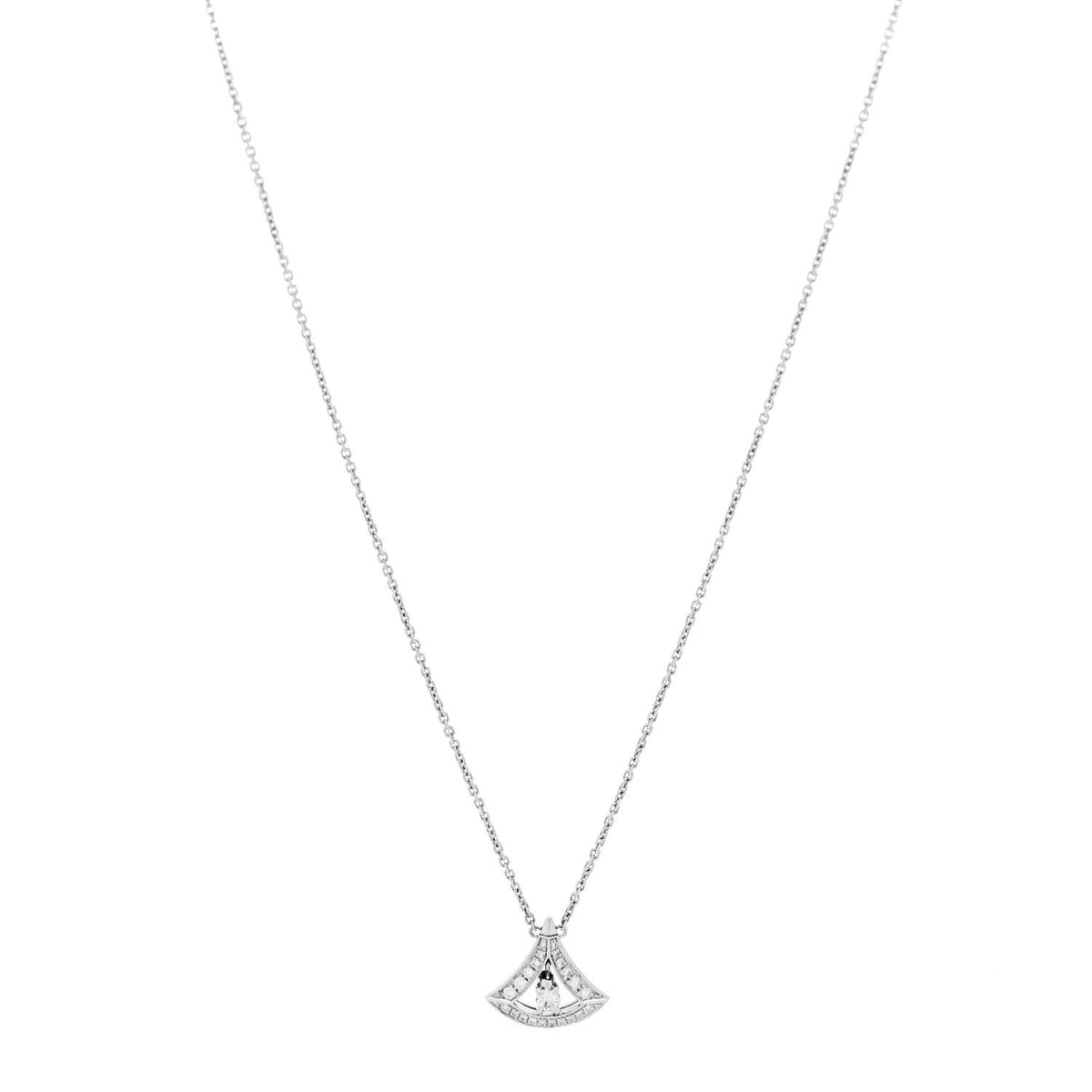 Bulgari 18K White Gold Diamond Divas' Dream Pave Openwork Necklace 1 of 6