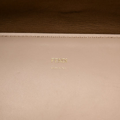 Fendi Vitello King Plexiglass Logo Embossed Medium Fendi Sunshine Shopper Tote Light Rose 6 of 12