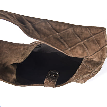 Chanel Suede Stitched Hobo Brown 5 of 11