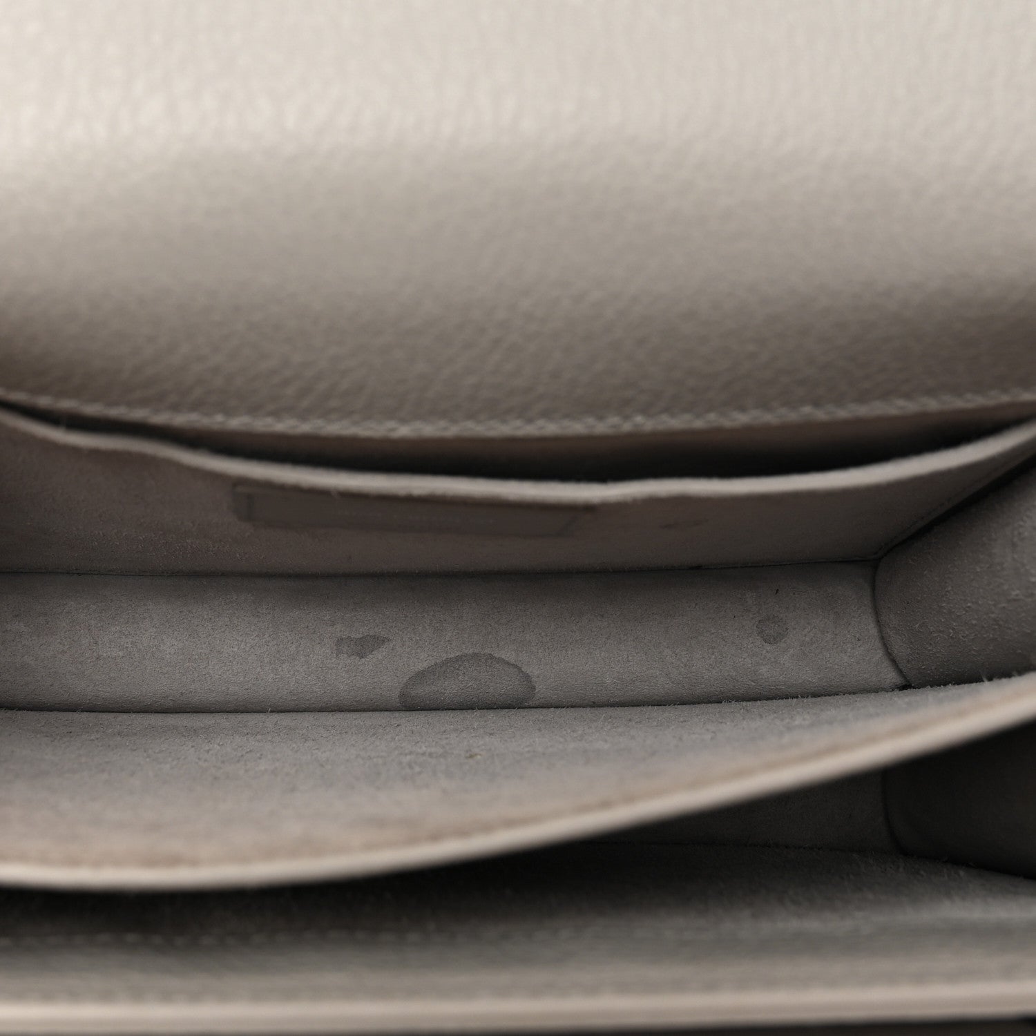 Saint Laurent Grained Calfskin Medium Monogram Sunset Satchel Light Grey 6 of 15