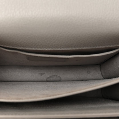 Saint Laurent Grained Calfskin Medium Monogram Sunset Satchel Light Grey 6 of 15