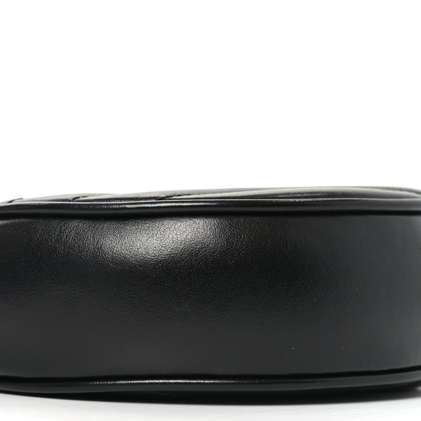 Calfskin Matelasse Chevron Round Vinyle Camera Bag Black