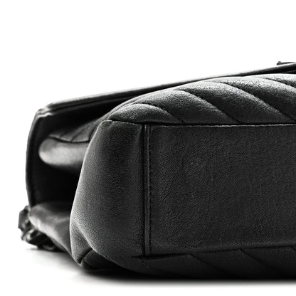Saint Laurent Sheepskin Matelasse Chevron Monogram Monochrome Medium College Bag Black 9 of 10