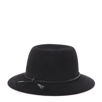 Hermes Felt Goatskin Lambskin Hat 58 Black 1 of 5