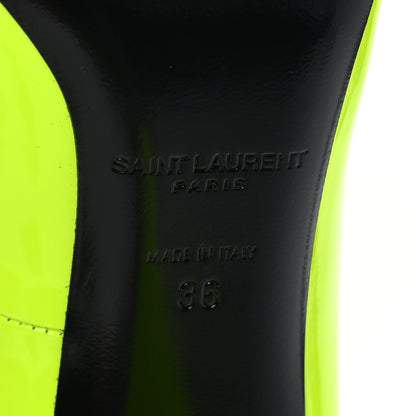 Saint Laurent Patent Calfskin Kiki 85 Pumps 36 Yellow Fluo 8 of 8