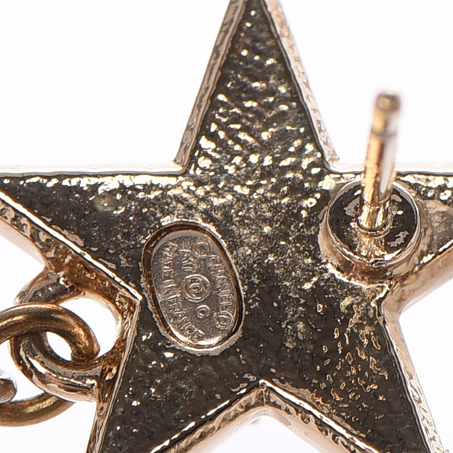 Pearl CC Star Drop Earrings Gold