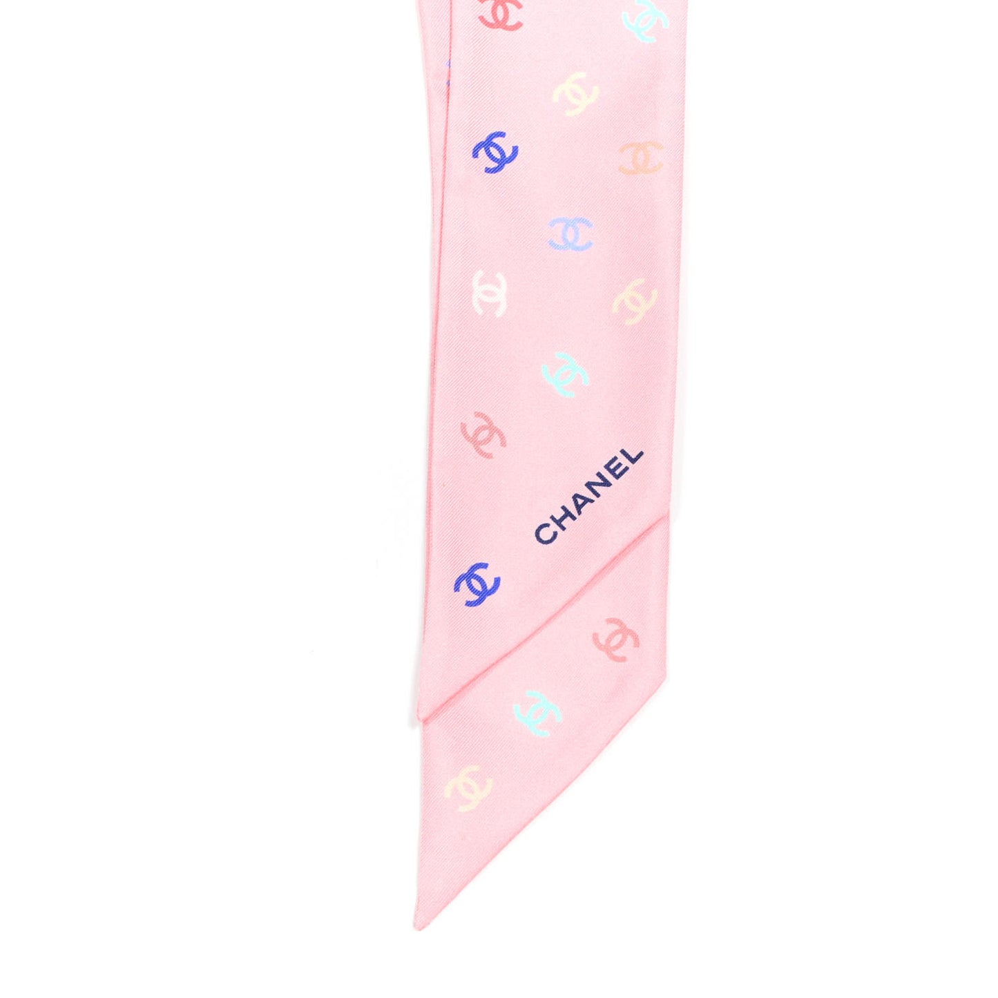Silk Heart CC Slim Bandeau Scarf Pink