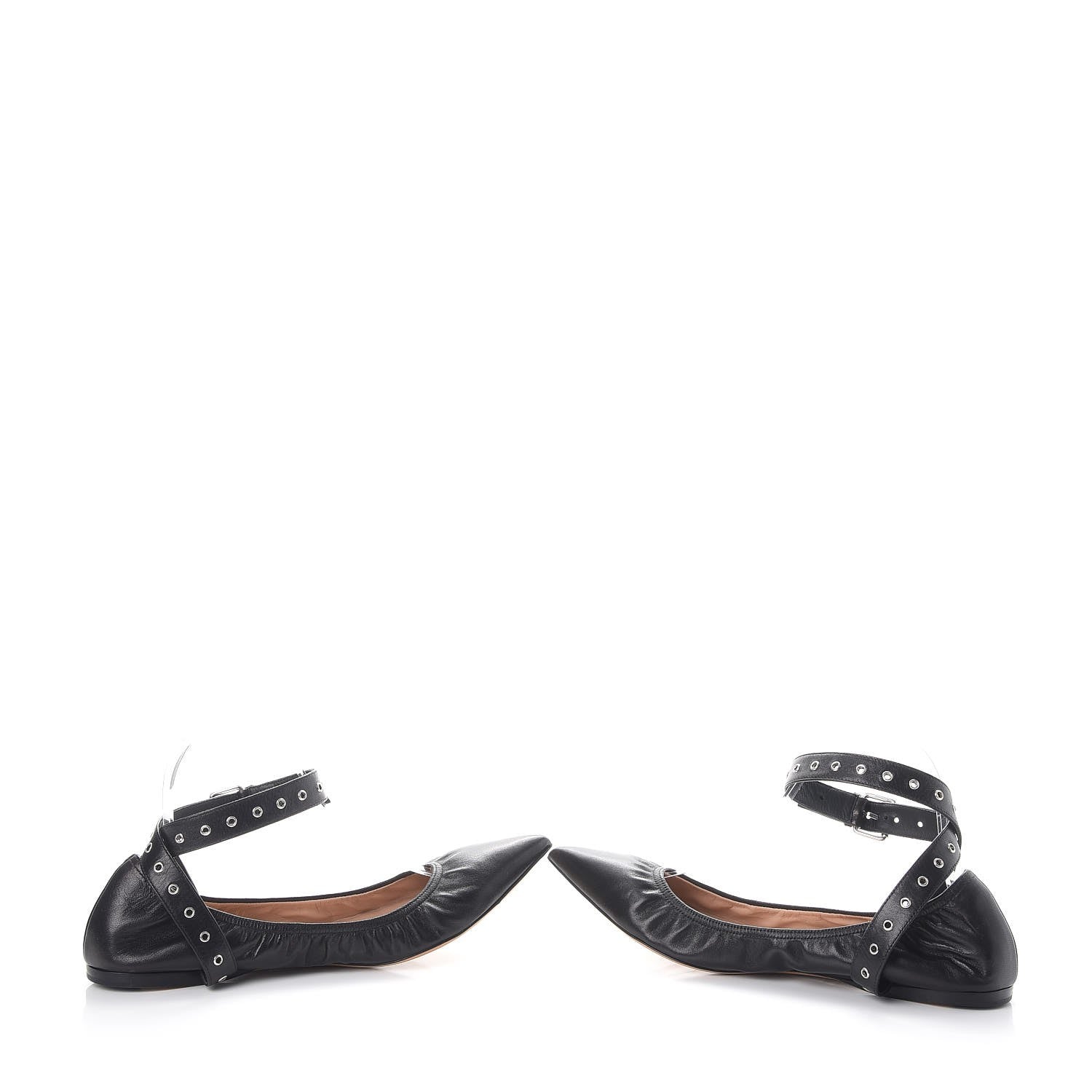 Valentino Garavani Lambskin Love Latch Ankle Wrap Flats 41 Nero Black 5 of 11