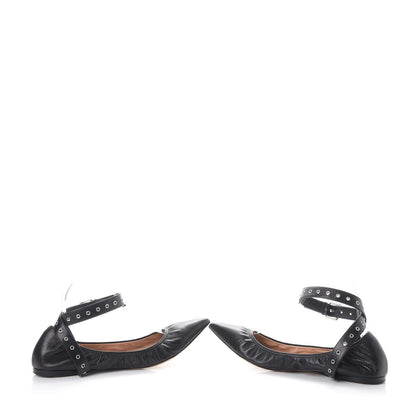 Valentino Garavani Lambskin Love Latch Ankle Wrap Flats 41 Nero Black 5 of 11
