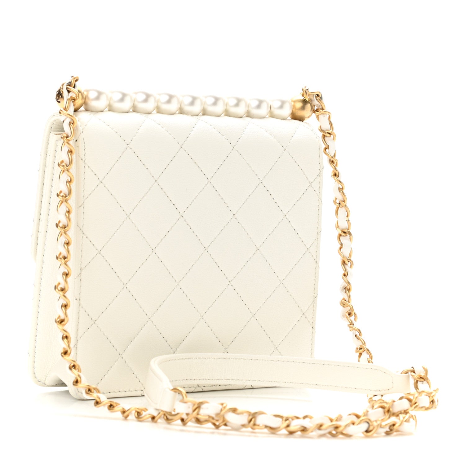 Chanel Lambskin Quilted Chic Pearls Flap White 3 of 9