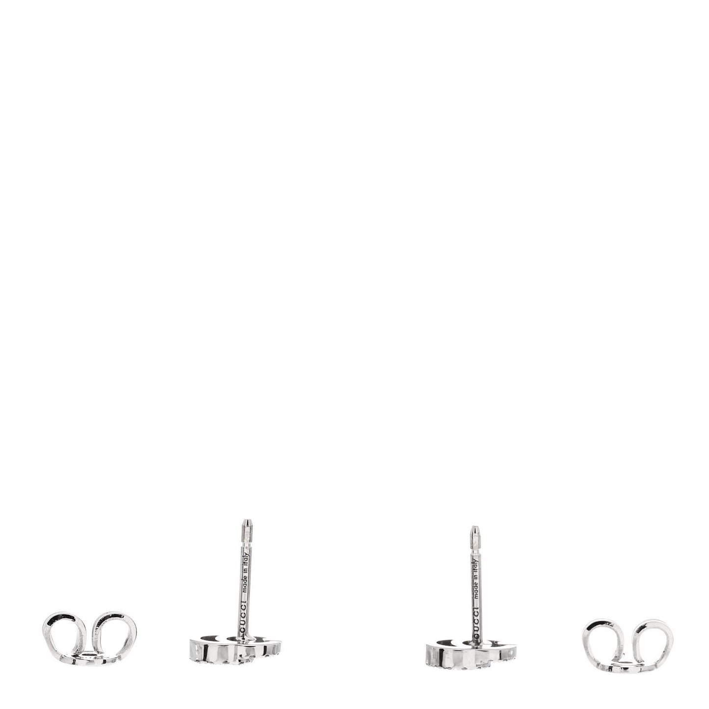 18K White Gold Diamond Mini Running G Earrings