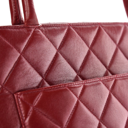 Chanel Lambskin Quilted Medallion Tote Red 15 of 20