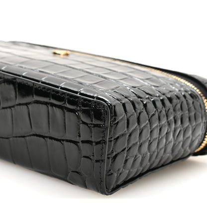 Chanel Calfskin Crocodile Embossed Crococo Exoticoco Vanity With Chain Black 10 of 11
