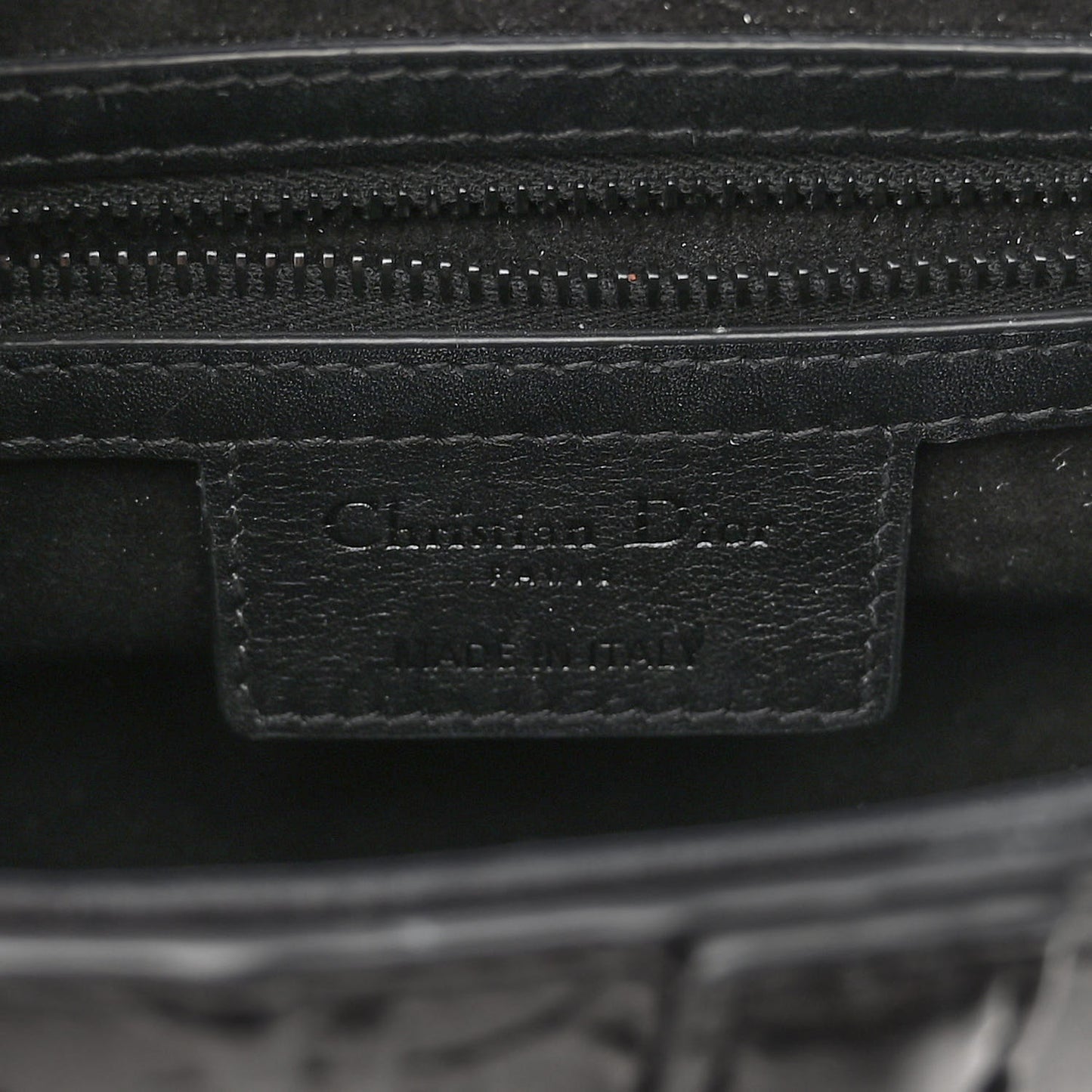 Calfskin Embossed Oblique Saddle Bag Black