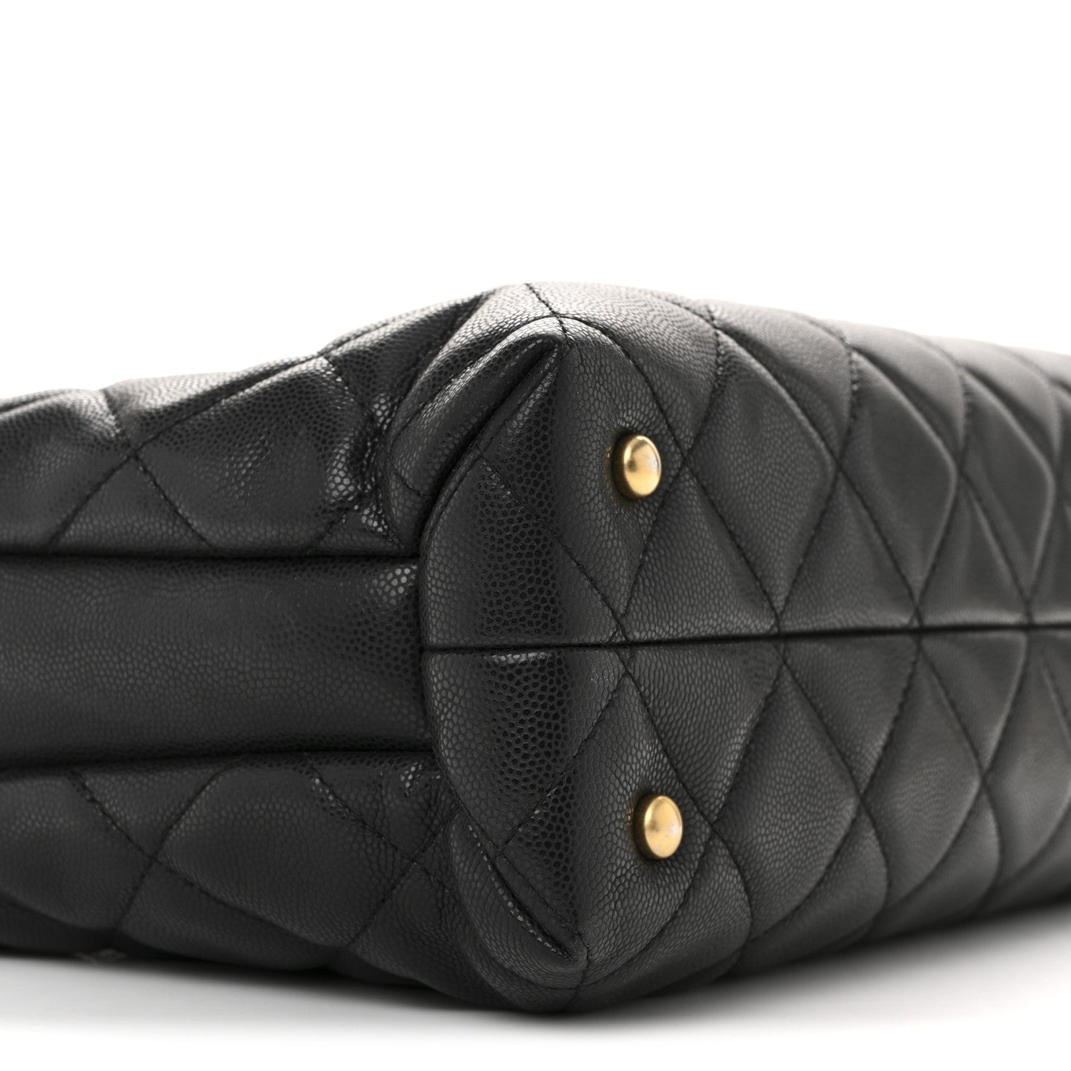 Chanel Shiny Caviar Quilted Chain Handle Small Shopping Tote Black 9 of 14