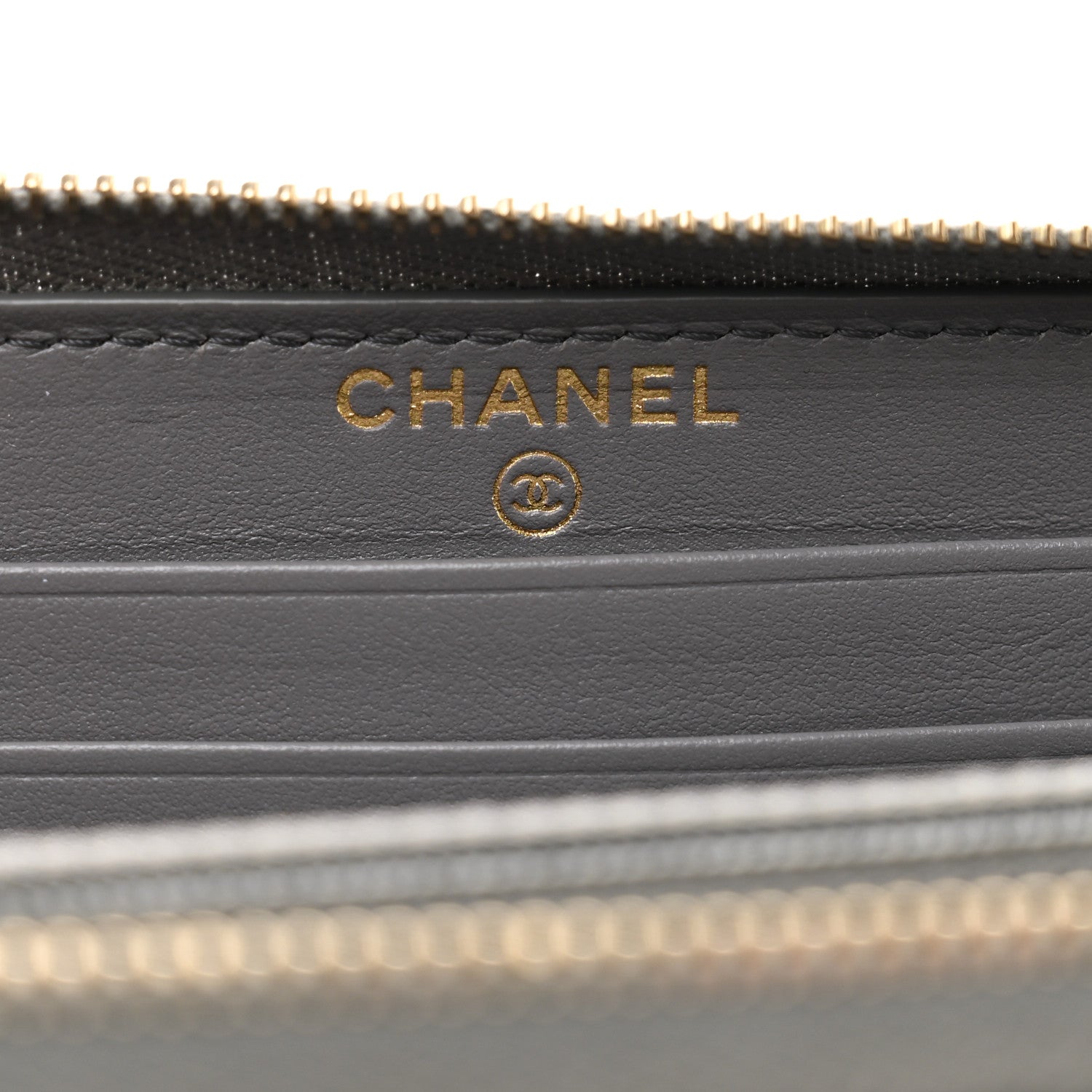 Chanel Caviar Quilted Small French New Wave Zip Around Wallet Grey 6 of 10