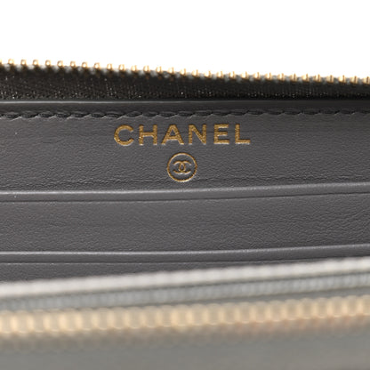 Chanel Caviar Quilted Small French New Wave Zip Around Wallet Grey 6 of 10