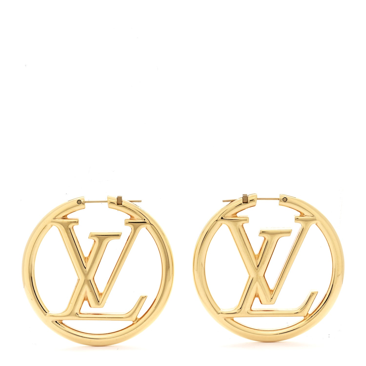 Louis Vuitton Metal Louise Hoop Earrings Gold 1 of 4