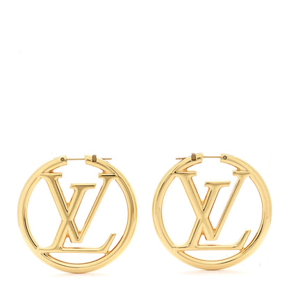 Louis Vuitton Metal Louise Hoop Earrings Gold 1 of 4