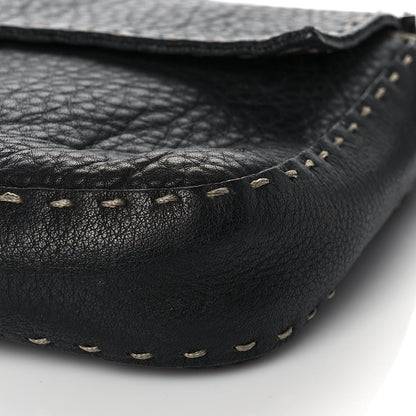 Fendi Calfskin Romano Selleria Baguette Black 8 of 11
