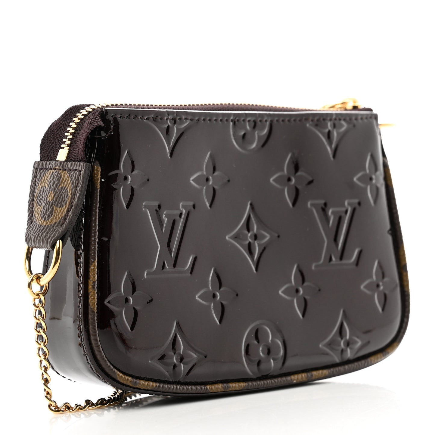 Vernis Monogram Mini Pochette Accessories Amarante
