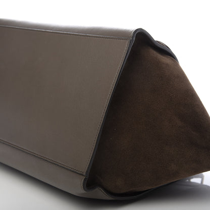 Celine Calfskin Suede Large Tri-Color Trapeze Granite 7 of 13