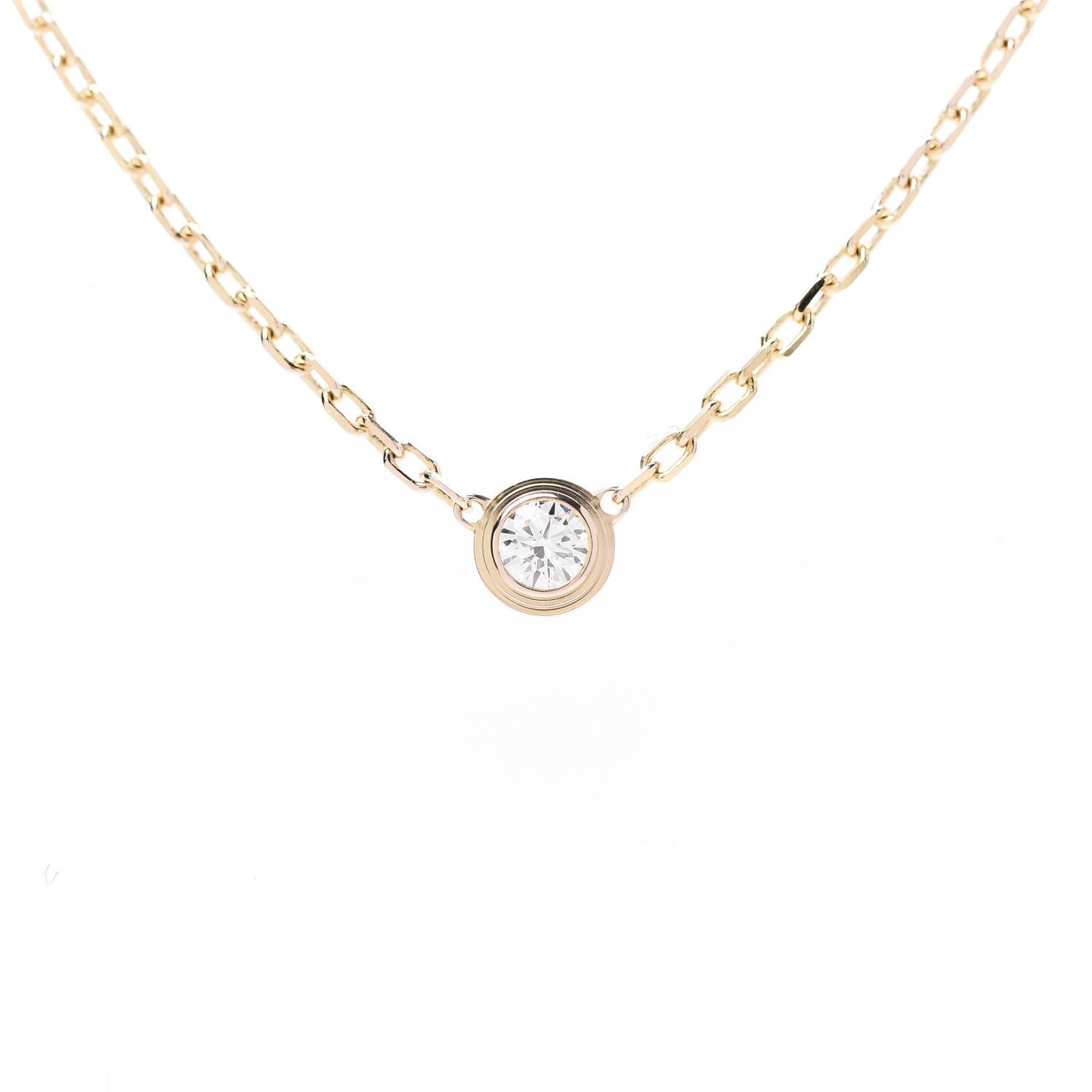 18K Pink Gold Diamond SM D'Amour Pendant Necklace