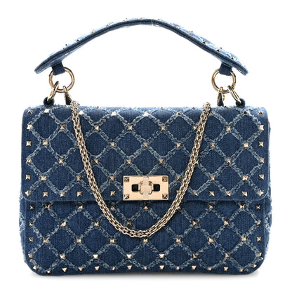 Valentino Garavani Denim Medium Rockstud Spike Shoulder Bag Denim 1 of 9