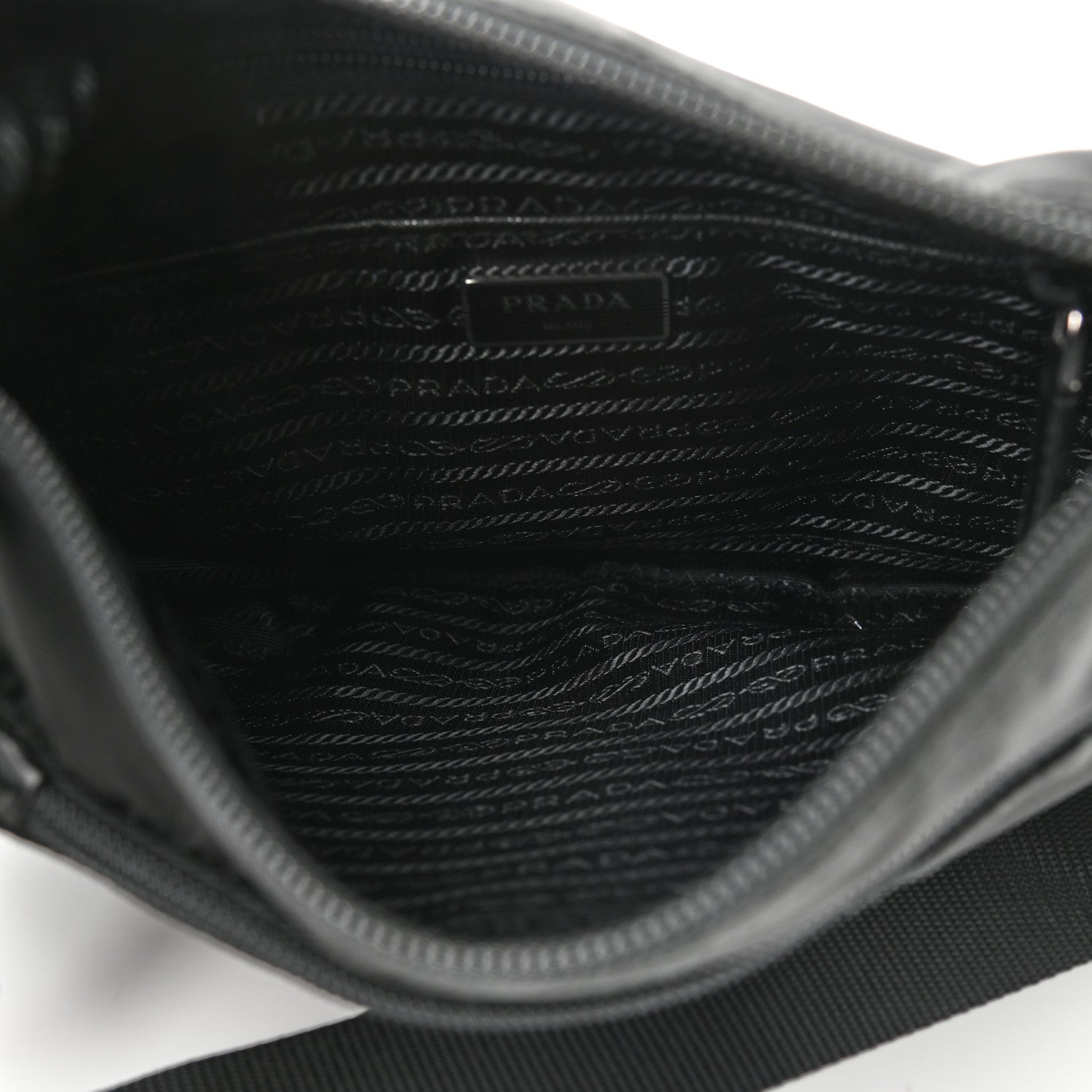 Prada Nylon Vela Flat Messenger Bag Black 4 of 8