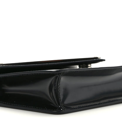 Prada Spazzolato Triangle Logo Plate Flap Chain Crossbody Bag Black 7 of 8