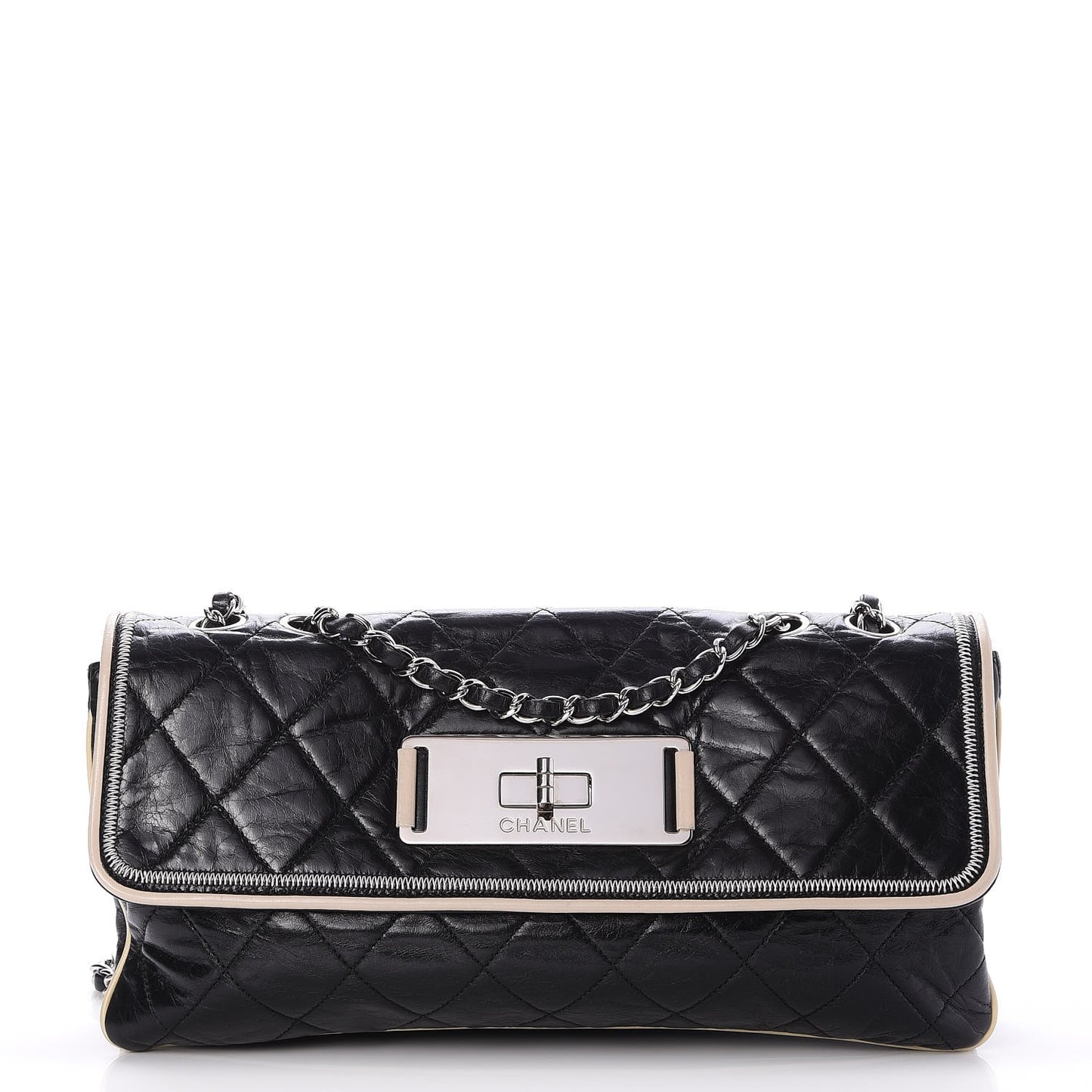 Lambskin East West Mademoiselle Flap Black