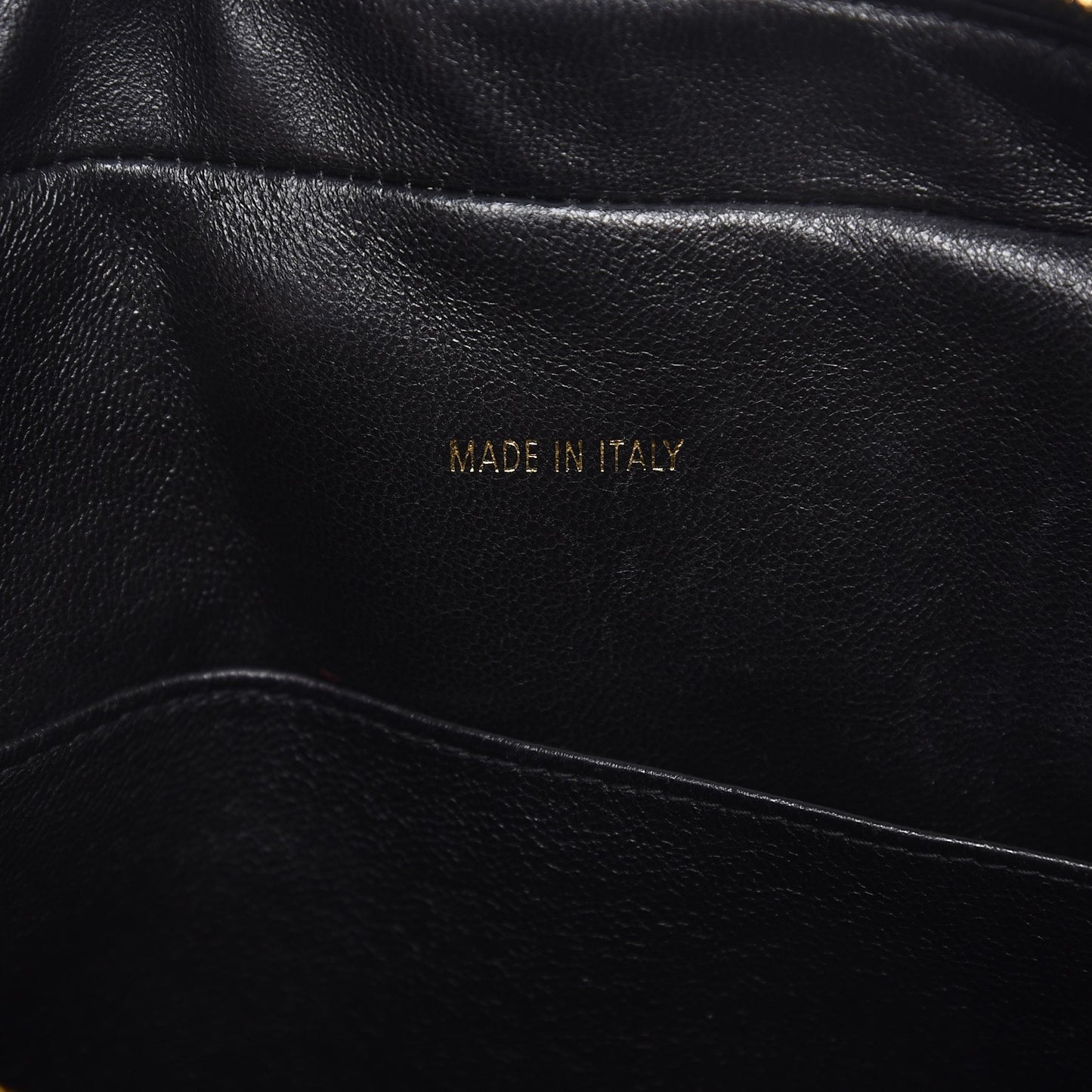 Lambskin Chevron Quilted Camera Case Black