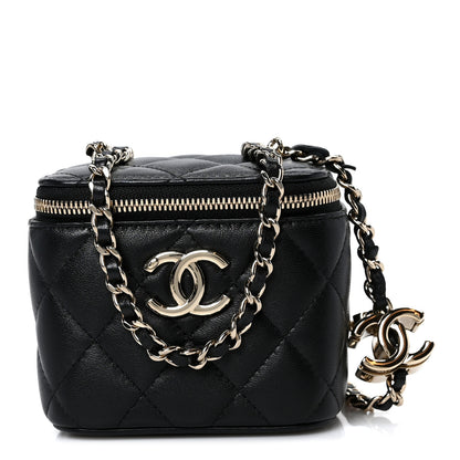 Chanel Lambskin Quilted Mini CC Crush Vanity Case With Chain Black 1 of 11