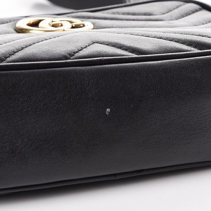 Gucci Calfskin Matelasse Mini GG Marmont Chain Shoulder Bag Black 8 of 8