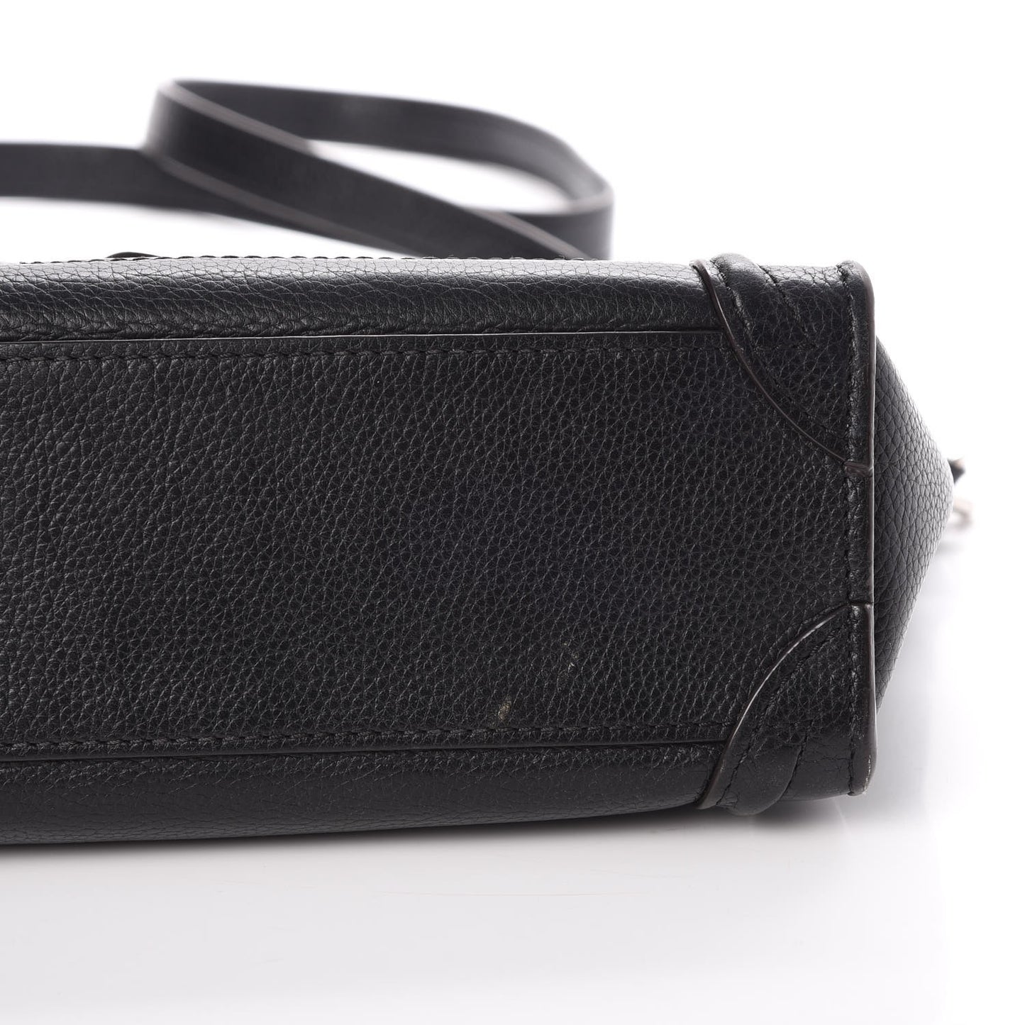 Drummed Calfskin Nano Luggage Black