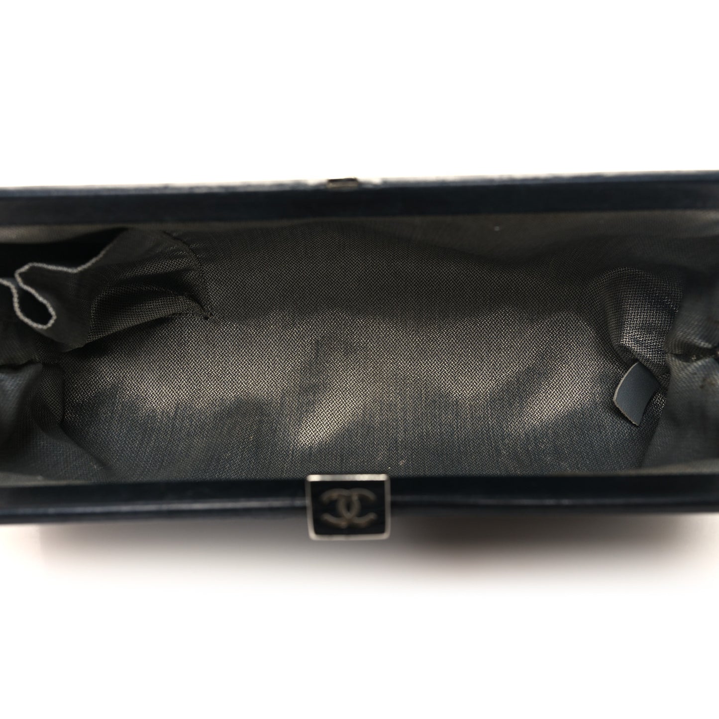 Lambskin Vertical Quilted Mademoiselle Clutch Black