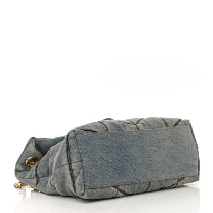 Saint Laurent Denim Quilted Small Loulou Puffer Monogram Chain Satchel Blue Cinnamon 4 of 10