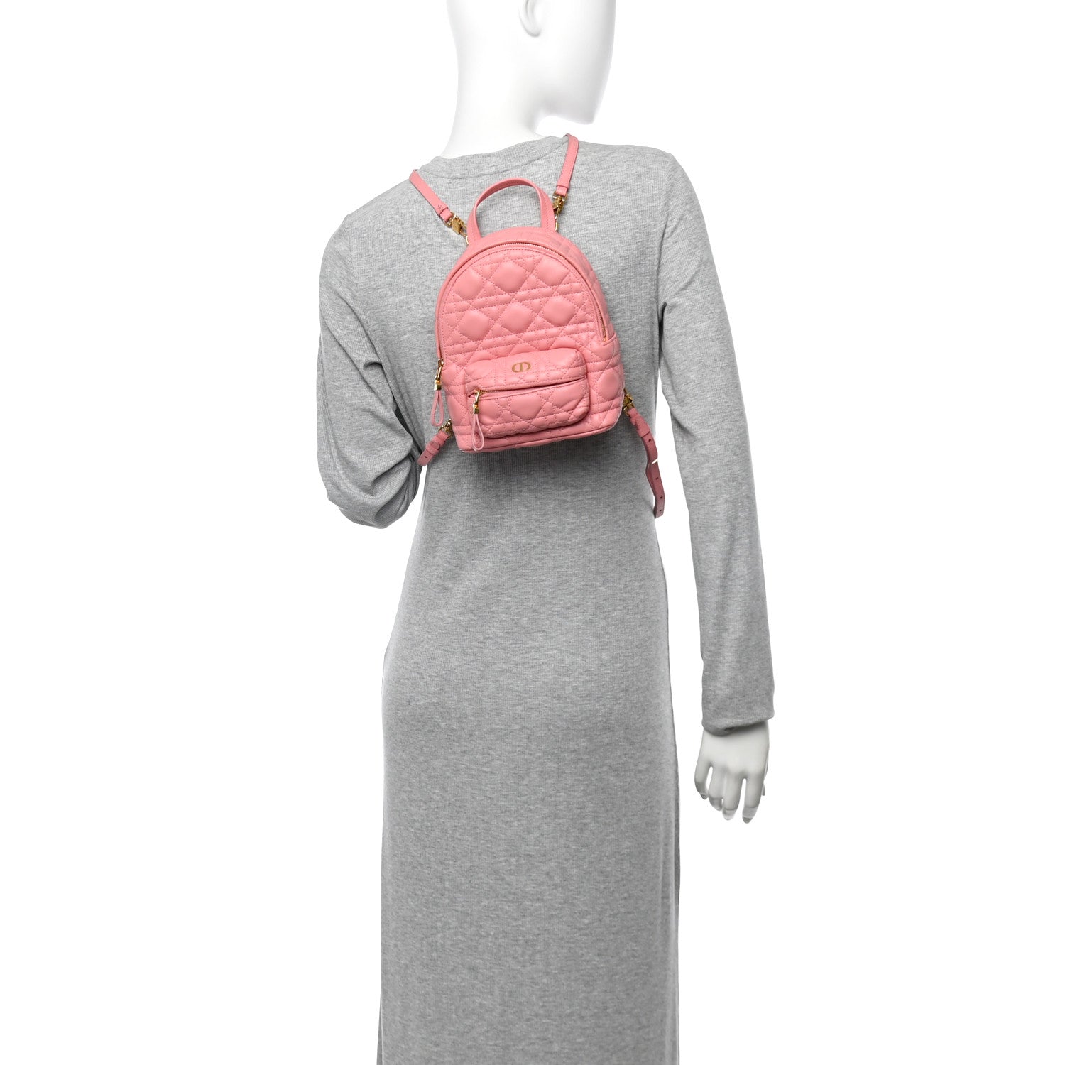 Christian Dior Lambskin Cannage Mini Backpack Peach Blossom 2 of 14