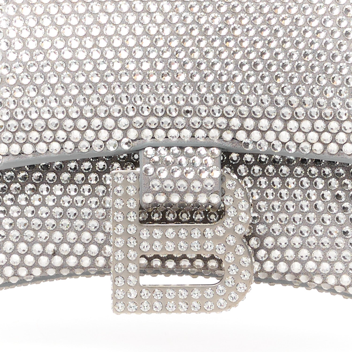 Balenciaga Strass Suede Hourglass Top Handle Bag XS Smoke Grey Crystal 8 of 12