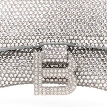 Balenciaga Strass Suede Hourglass Top Handle Bag XS Smoke Grey Crystal 8 of 12