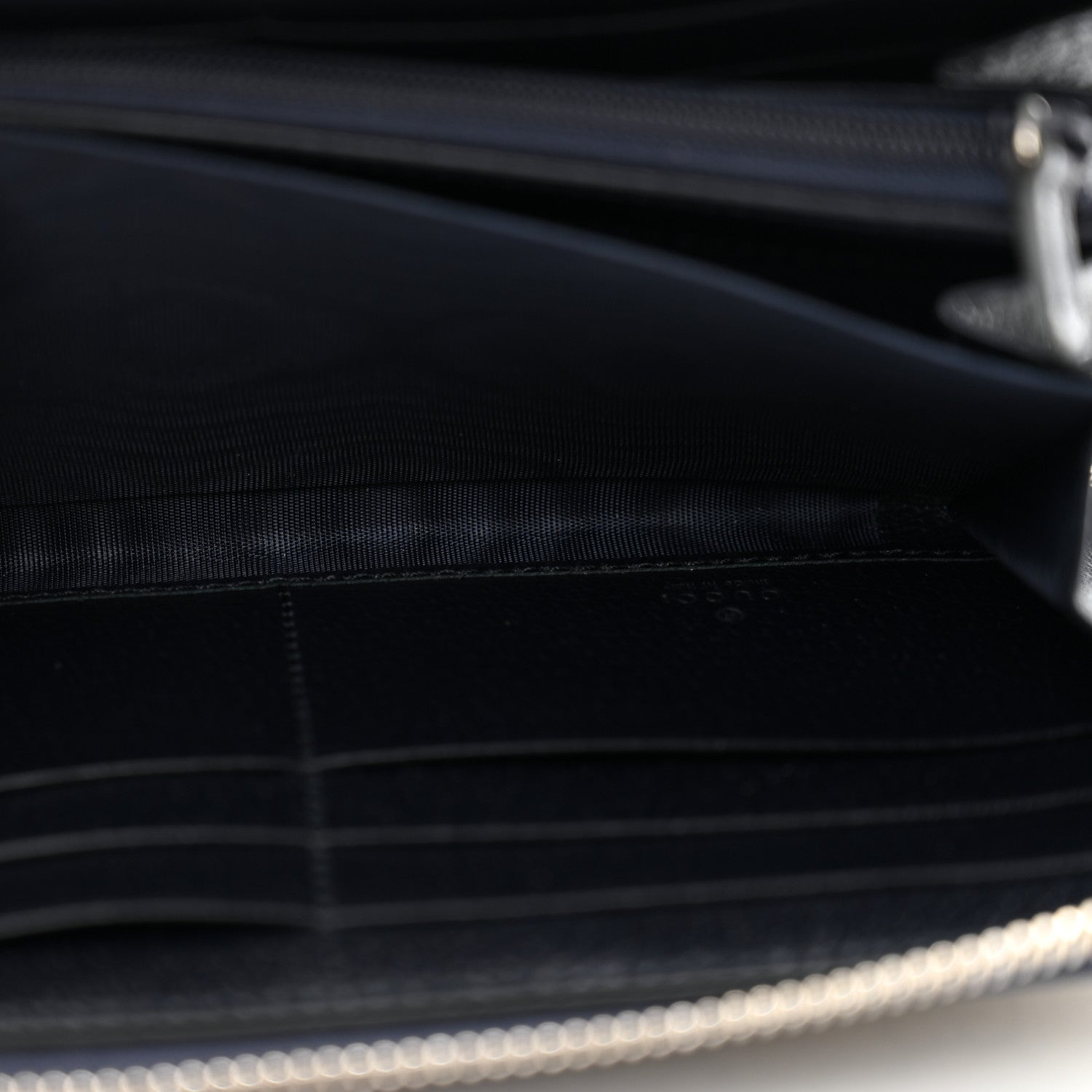 Gucci GG Supreme Monogram Textured Dollar Calfskin Web Ophidia Zip Around Wallet Beige Blue 7 of 10